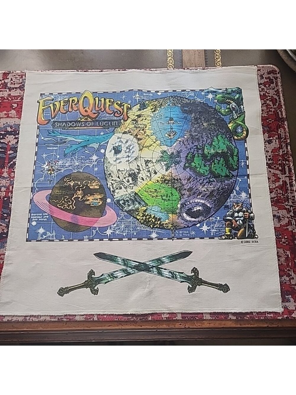 EverQuest Shadows of Luclin Original Cloth Map - 2002 Expansion Collectible